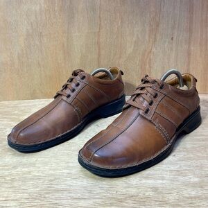 Clarks Oxford Shoes Men’s 9.5M Brown Touareg Lace Up Biker Toe